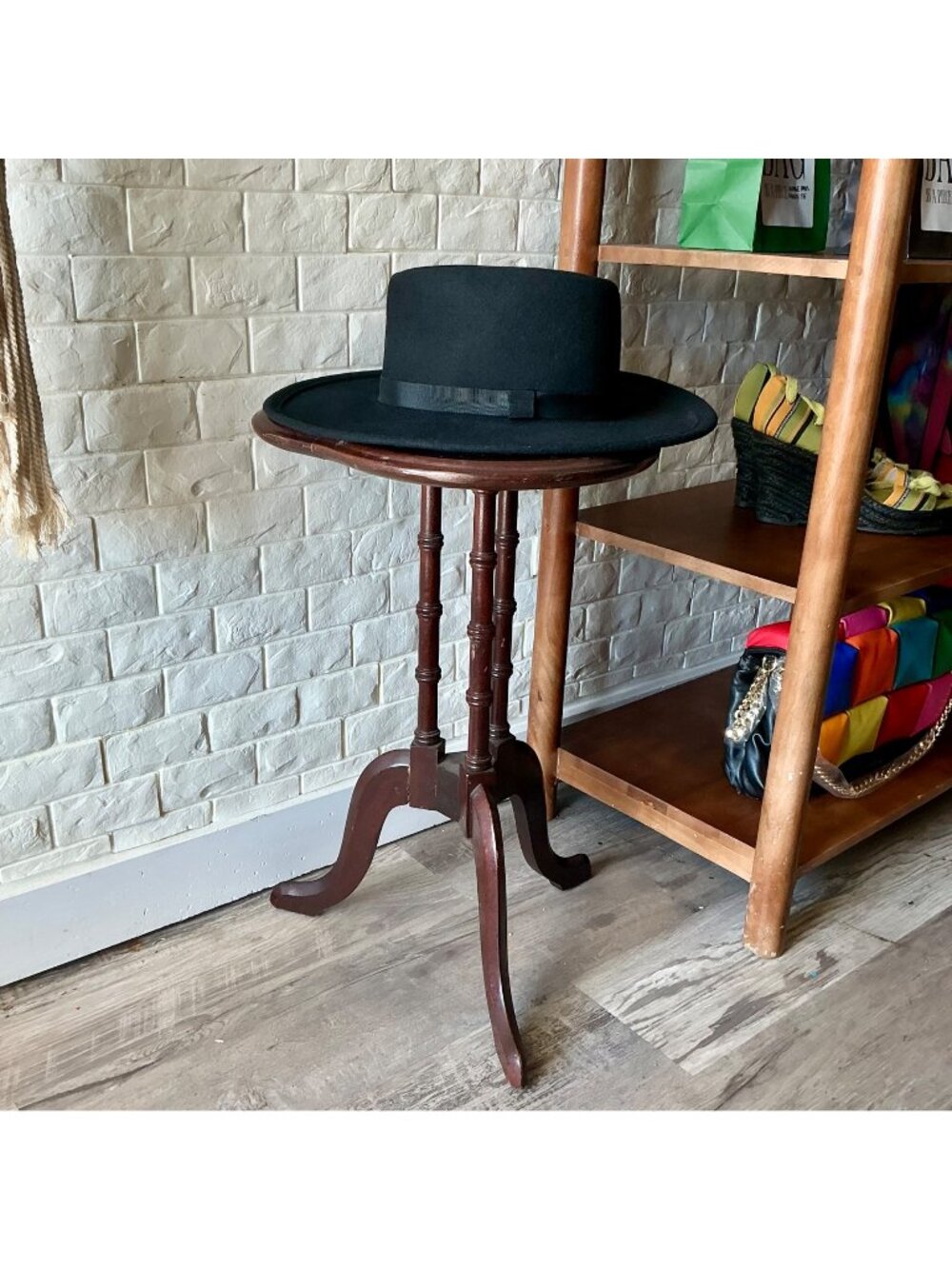 Vintage Phillip Somerville Black Wool Felt Hat